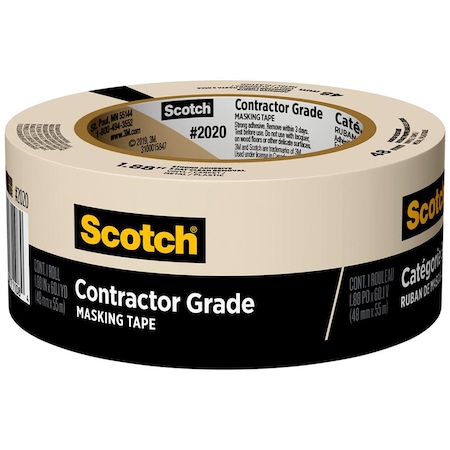 Scotch 1.88" x 60 Yds Tan Contractor Grade Masking Tape 2020-48MP